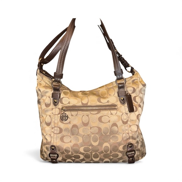 Coach Handbags - Coach Signature Alexander Beige and Brown Shoulder Bag F17580